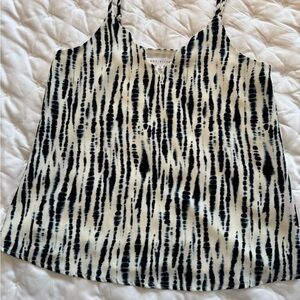 Socialite Black & White Tie-Dye Stripe Print Cami